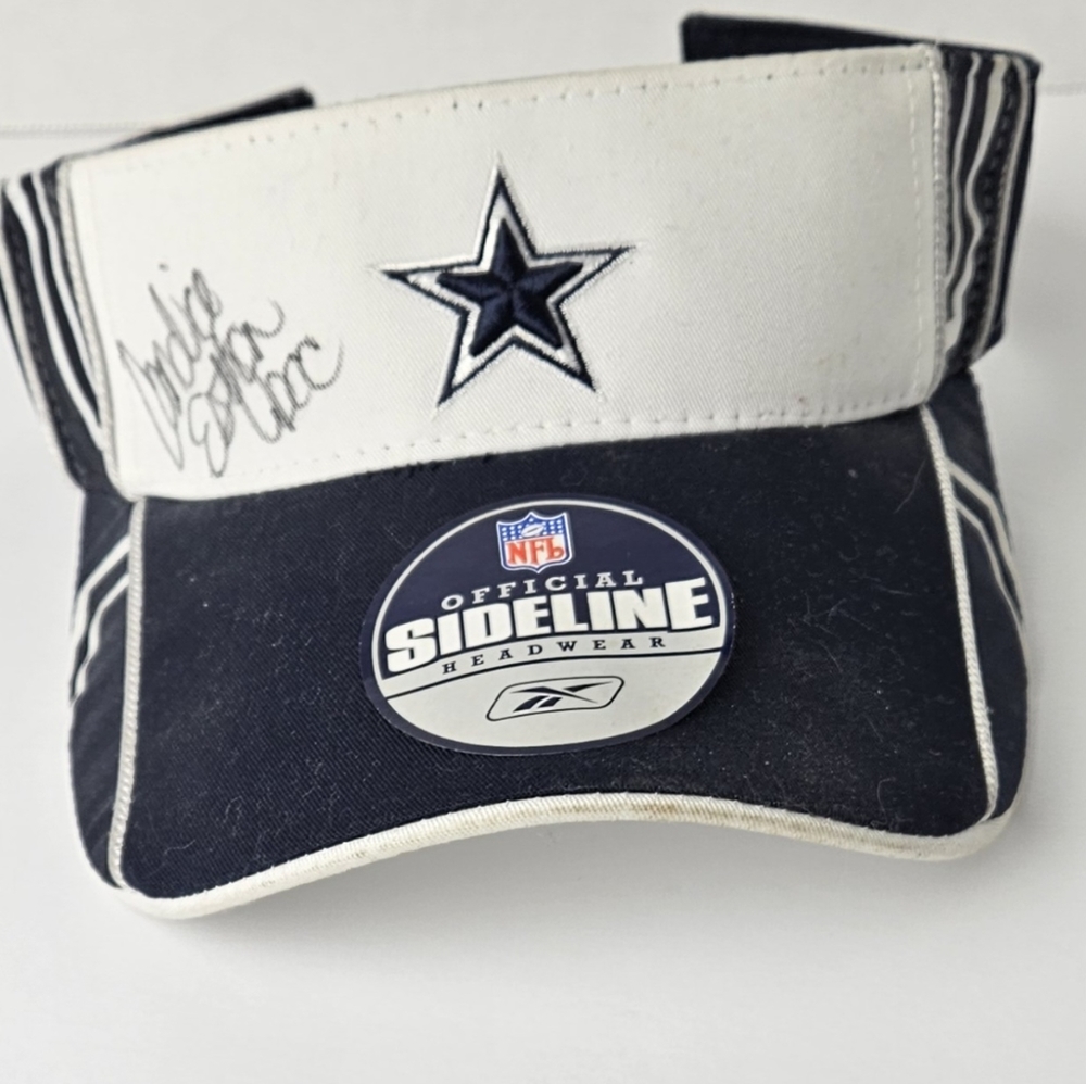 Official NFL Headwear Dallas Cowboy's Sideline Headwear Blue White Autographed